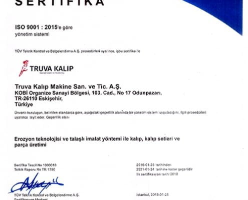 kalite belgesi ISO 9001-2015